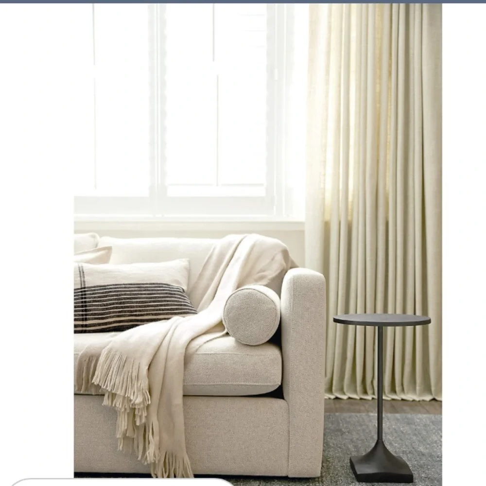 CRATE & BARREL ASHBERY TEXTURED DRAPERY PANEL SET OF 2 - 52 x 84